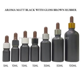 Aroma Matt Black Bottle with Gloss Brown Rubber 