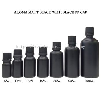 Aroma Matt Black Bottle with Black PP Cap