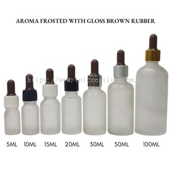 Aroma Frosted Bottle with Gloss Brown Rubber 