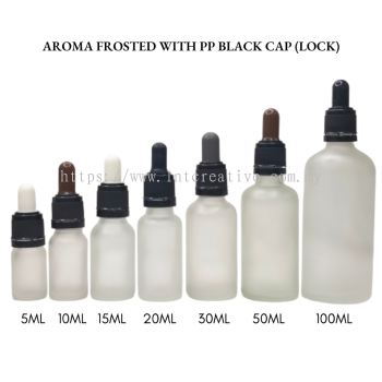 Aroma Frosted Bottle with PP Black Cap (LOCK)