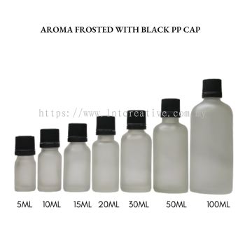 Aroma Frosted Bottle with Black PP Cap 