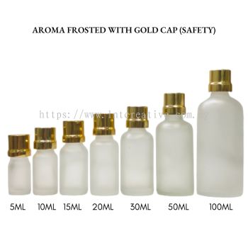 Aroma Frosted Bottle With Gold Cap (SAFETY)