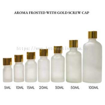 Aroma Frosted Bottle with Gold Screw Cap 