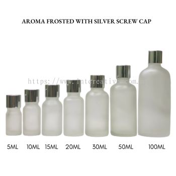 Aroma Frosted Bottle with Silver Screw Cap 