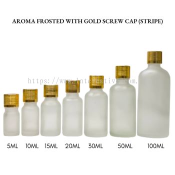 Aroma Frosted Bottle with Gold Cap (STRIPE)