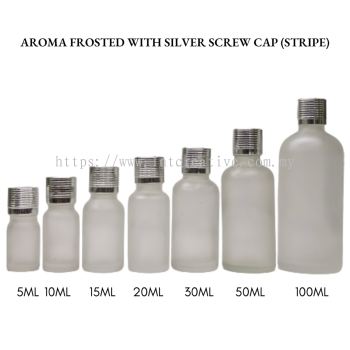 Aroma Frosted Bottle with Silver Cap (STRIPE)