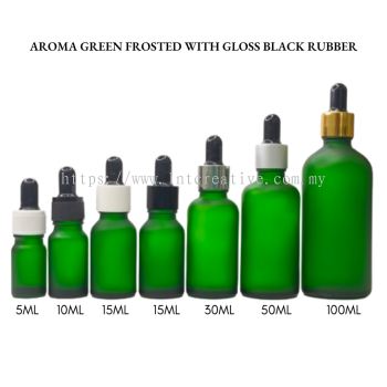 Aroma Green Frosted Bottle with Gloss Black Rubber