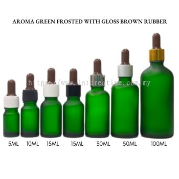 Aroma Gree ln Frosted Bottle with Gloss Brown Rubber