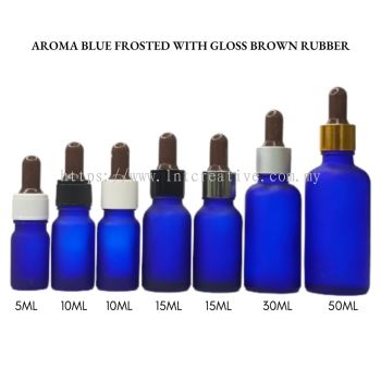 Aroma Blue Frosted Bottle with Gloss Brown Rubber 