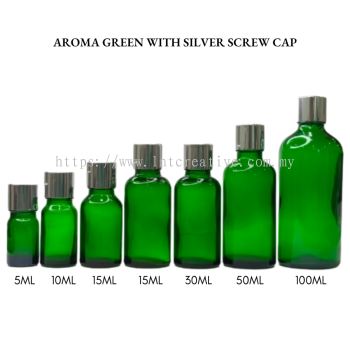 Aroma Green Bottle Silver Screw Cap 