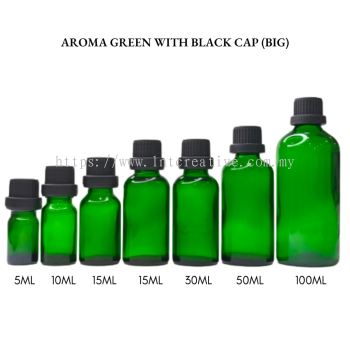 Aroma Green Bottle with Black Cap (BIG)