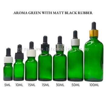 Aroma Green Bottle with Matt Black Rubber