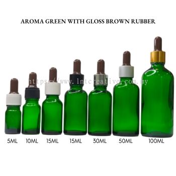 Aroma Green Bottle with Gloss Brown Rubber 