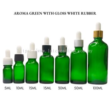 Aroma Green Bottle with Gloss White Rubber 