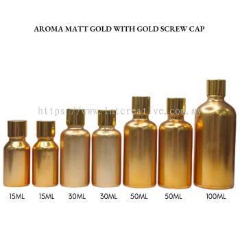 Aroma Matt Gold Bottle with Gold Screw Cap 