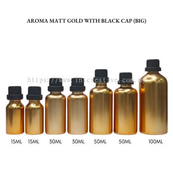 Aroma Matt Gold Bottle with Black Cap (BIG)