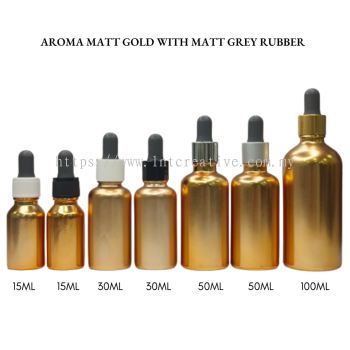 Aroma Matt Gold Bottle with Matt Grey Rubber 