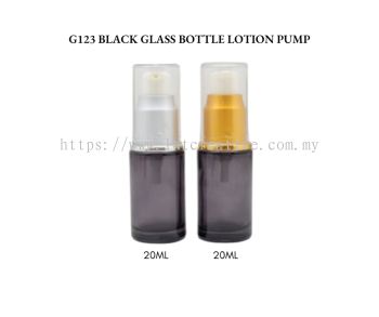 G123 20mL Clear Black Glass Bottle Lotion Pump