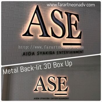 Metal 3D Box Up Back Lit Led