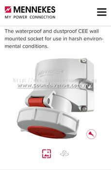 Mennekes 9172 Wall mounted socket with TwinCONTACT.  