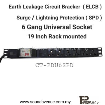 Powersav PDU6SPD 19 Inch Server Rack Mounted PDU With Surge Protection SPD