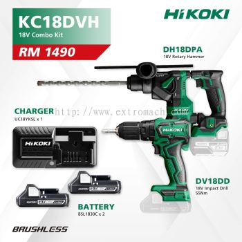 HIKOKI 18V Combo Kit KC18DVH DH18DPA Rotary Hammer DV18DD Impact Drill