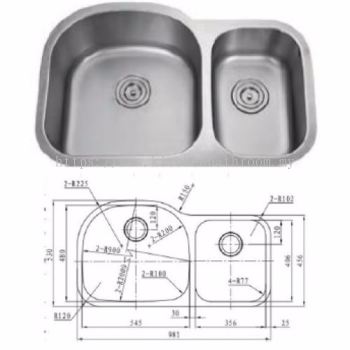 TORA Designer Series Kitchen Sink TR-KS-DB- 09384-ST
