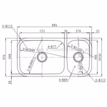 TORA DESIGNER SERIES KITCHEN SINK TR-KS-DB- 09383-ST