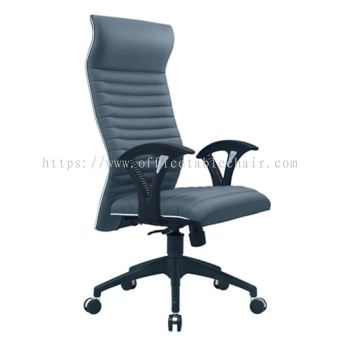 ZINGER III EXECUTIVE HIGH BACK PU CHAIR WITH CHROME TRIMMING LINE