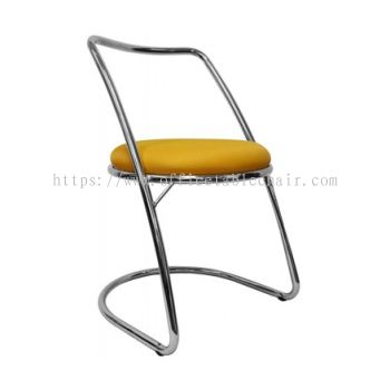 LOW BARSTOOL CHAIR WITH BACKREST C/W CHROME METAL BASE ST11