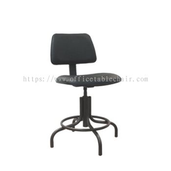 LOW PRODUCTION STOOL WITH BACKREST C/W EPOXY BLACK METAL BASE PS2-1