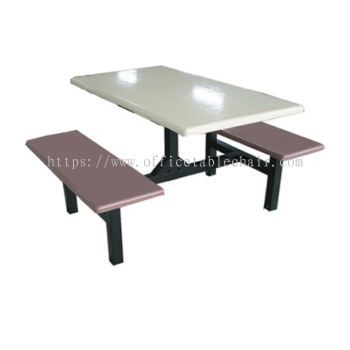4 SEATER FIBREGLASS TABLE WITH BENCH (GREY)