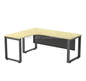 OLVA L-SHAPE OFFICE TABLE METAL O-LEG C/W METAL MODESTY PANEL ASQML 552(L)