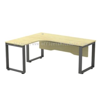 OLVA L-SHAPE OFFICE TABLE METAL O-LEG C/W WOODEN MODESTY PANEL ASQWL 552(L)