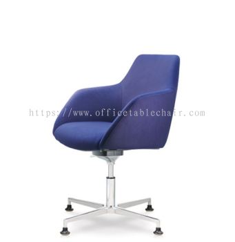 ANTHOM EXECUTIVE LOW BACK FABRIC CHAIR C/W 4 PRONGED ALUMINIUM BASE WITH STUD AT6612F-15