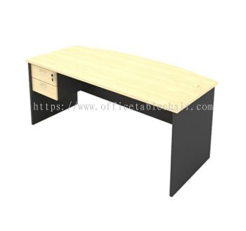 6FT EXECUTIVE CURVE TABLE WOODEN BASE WITH FIXED DRAWER 2D