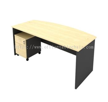 6FT EXECUTIVE CURVE TABLE WOODEN BASE WITH MOBILE PEDESTAL 1D1F