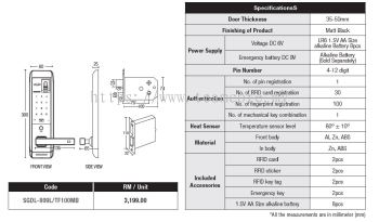 809L/TF100MB Fingerprint Door Lock