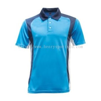 Lefonse Microfiber Cut & Sew Collar T-Shirt (M23-17) SEA BLUE