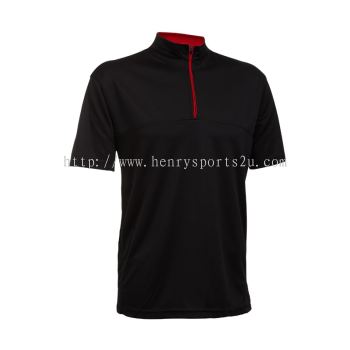 QD1802 Black Sport Quick Dry Mock Neck T-Shirt 