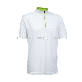 QD1833 White/Lime Green Oren Sport Quick Dry Mock Neck T-Shirt 