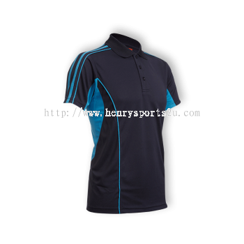QD3301 Navy Oren Sport Quick Dry Collar Tshirt NAVY with SEA BLUE