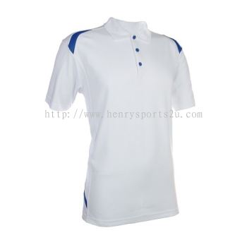 QD3400 White/Royal Oren Sport Quick Dry Collar Tshirt WHITE with ROYAL