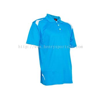 QD3428 Sea Blue/White Oren Sport Quick Dry Collar Tshirt SEA BLUE with WHITE