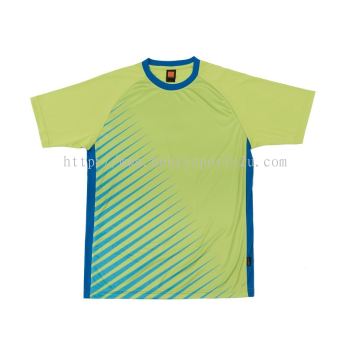 QD4613 Lime Green/Royal Oren Sport Quick Dry Round Neck LIME GREEN with ROYAL