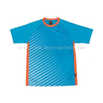 QD4628 Sea Blue/Orange Oren Sport Quick Dry Round Neck SEA BLUE with ORANGE