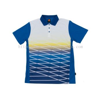 QD4708 Royal Oren Sport Quick Dry Collar Tshirt ROYAL with YELLOW with NAVY BLUE