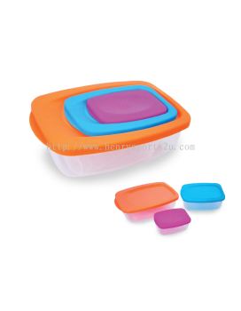 LB727 Orange Blue Purple Food Container