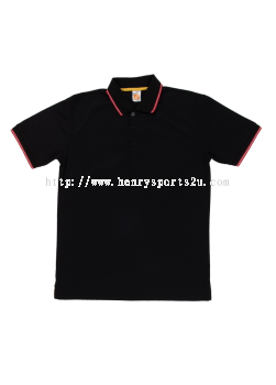 QD5302 Black Oren Sport Quick Dry Collar Short Sleeve