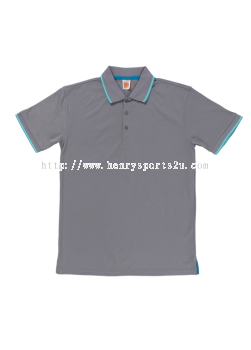 QD5360 Grey Oren Sport Quick Dry Collar Short Sleeve